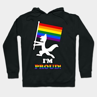 "I'M PROUD" Furry Gay Flag Hoodie